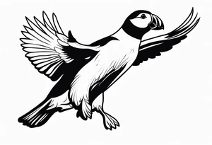 a flying puffin tattoo idea