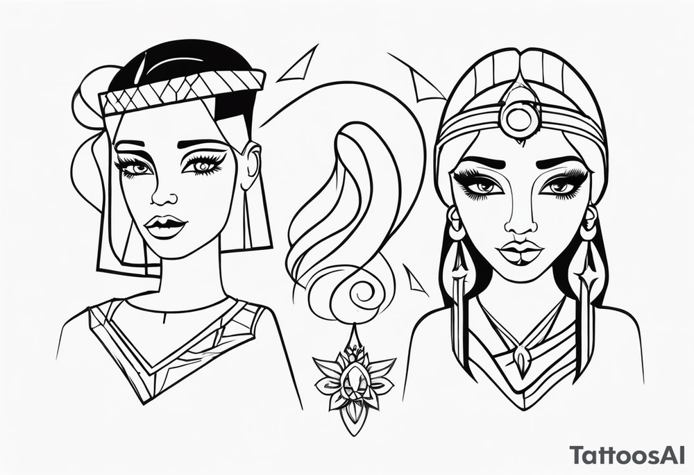 Nome Cleo e Carlos de forma criativa tattoo idea