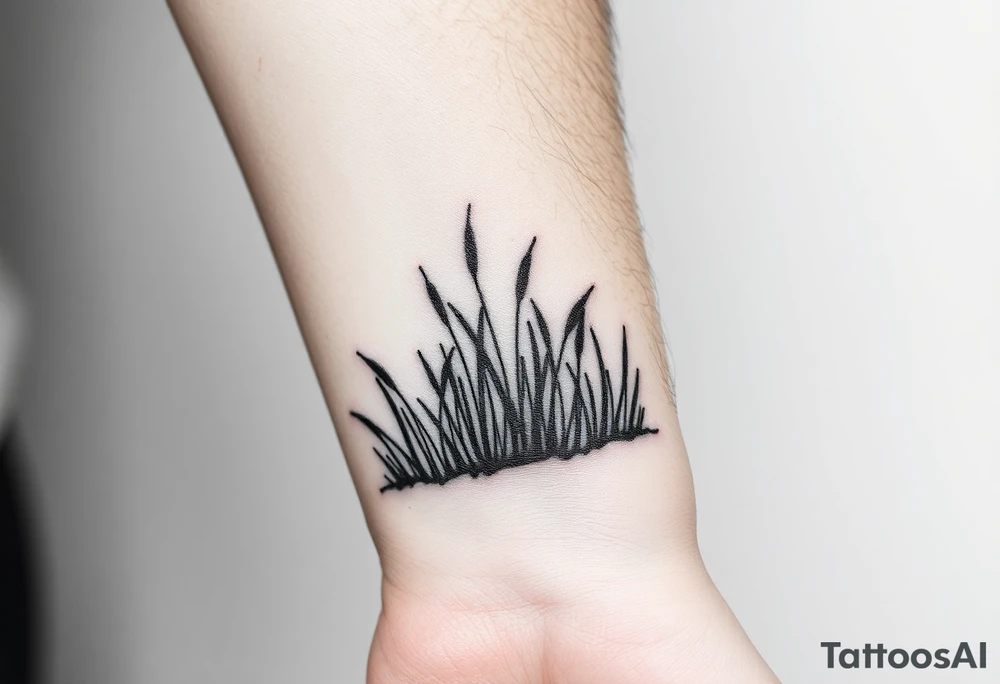 Grass growing from short to long like in a forest tattoo idea