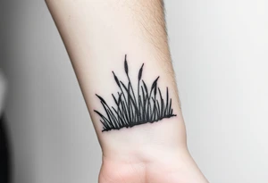 Grass growing from short to long like in a forest tattoo idea