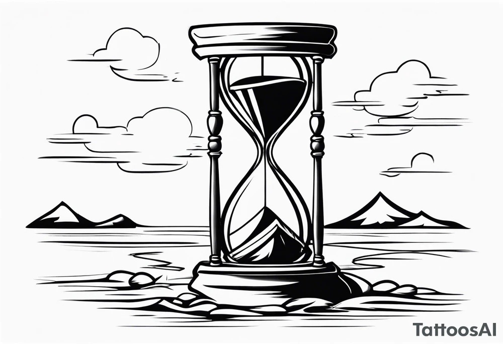 hourglass sand falling out tattoo idea