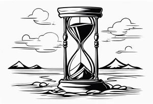 hourglass sand falling out tattoo idea