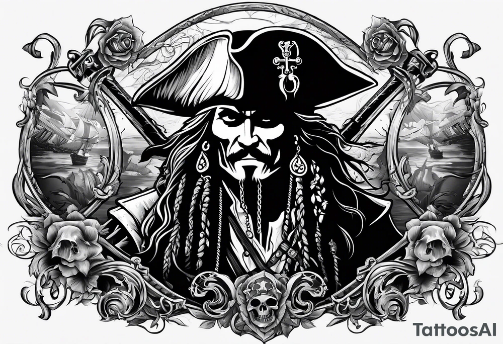 very dark pirates of the Caribbean tattoo idea