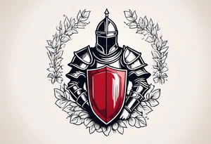 knight in armor traditonal vintage tattoo crown rubies tattoo idea