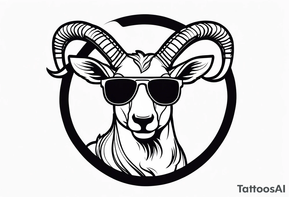 capricorn with sunglasses and a gun tattoo idea