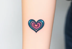 Fully depicted infinity symbol with a heart made of swirling galaxy patterns, tattoo idea
