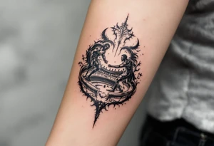 gladiator arena fight tattoo idea