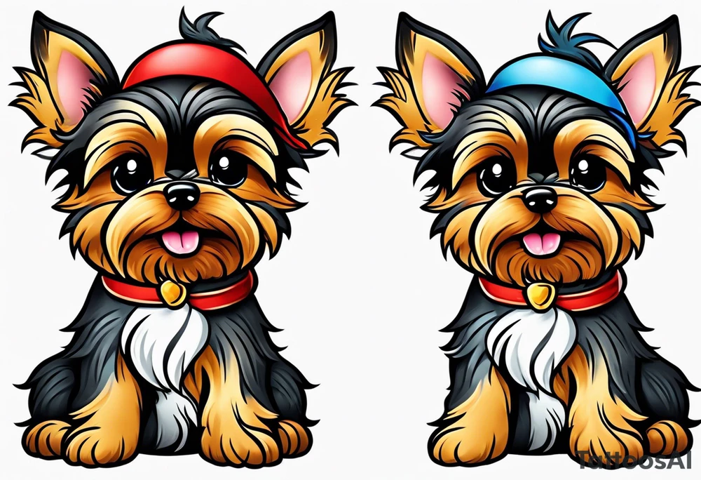 cartoon yorkie in style of disney tattoo idea