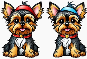 cartoon yorkie in style of disney tattoo idea