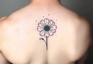 Minimalists marigold flower with g tattoo idea