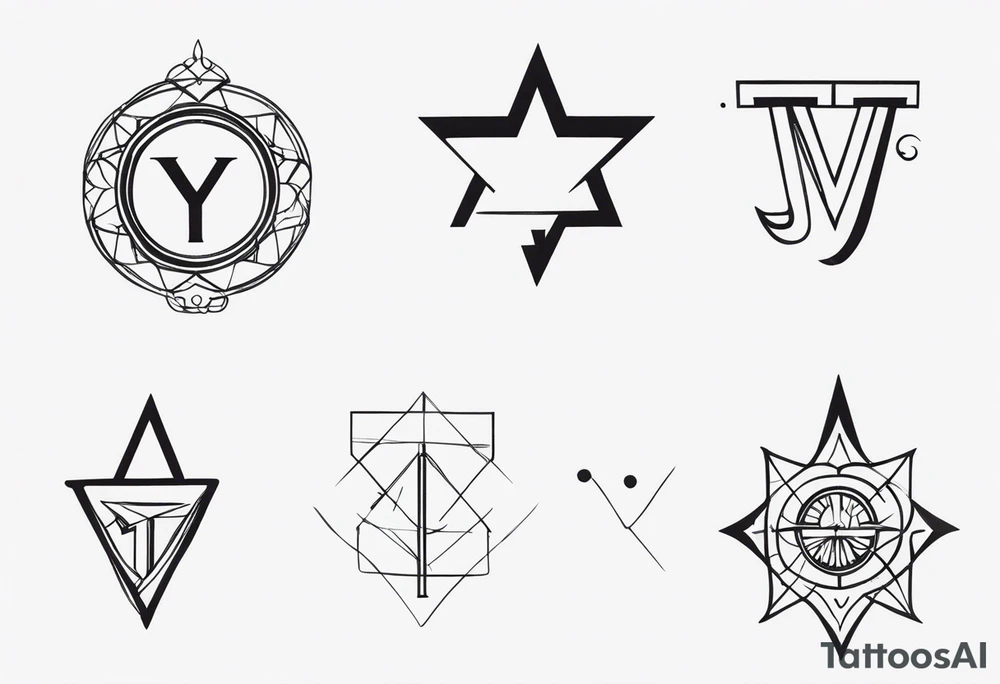 I want a minimal tattoo with combination of the letters Y and D tattoo idea