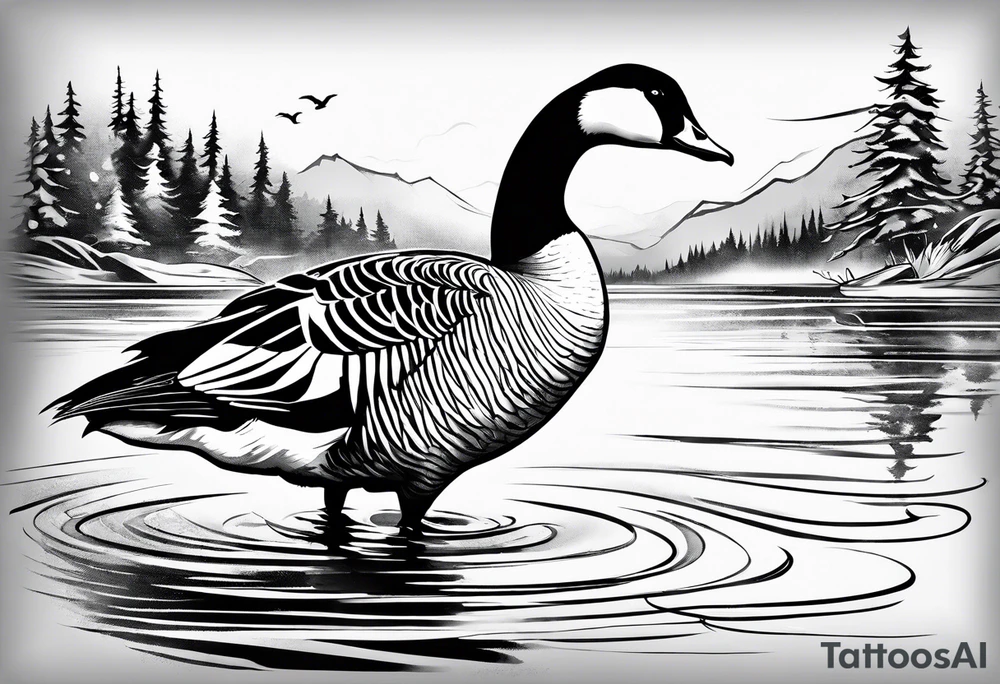 angry canadian goose tattoo idea