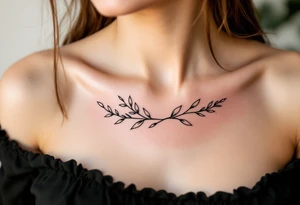 Olive branches for collarbone tattoo idea