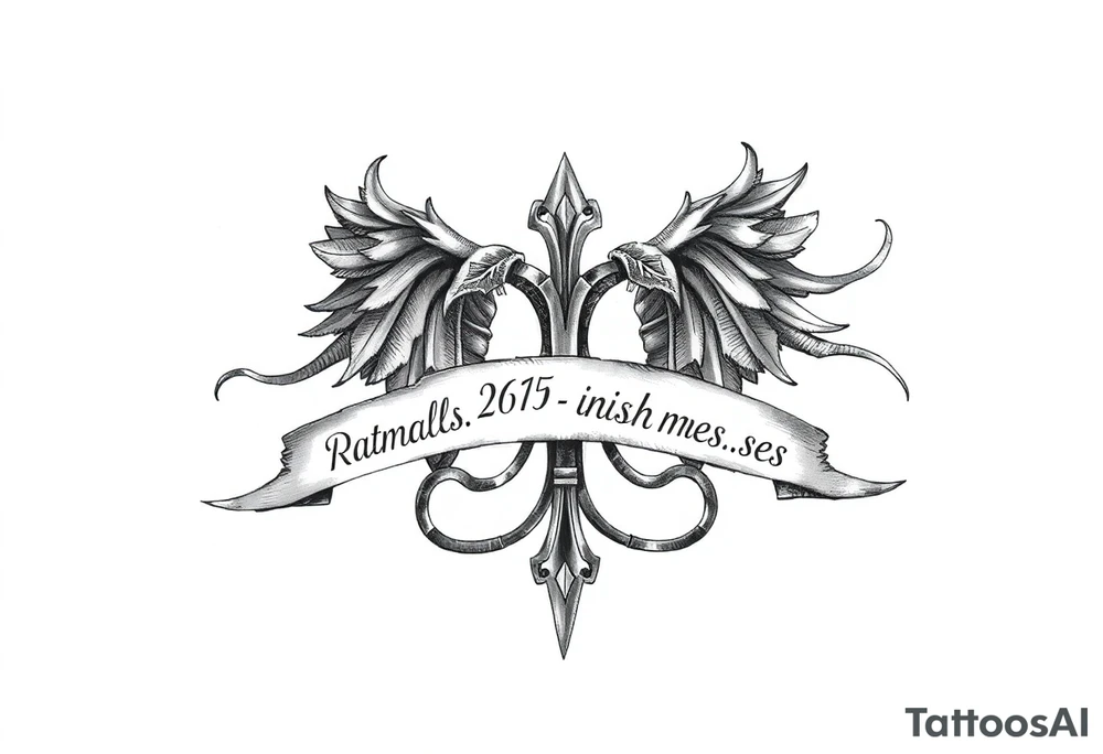 Irish family symbol with daughters names tattoo idea