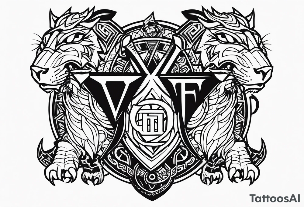 Valhalla sword shield axe Valknut dragon lion tattoo idea Valhalla sword shield axe Valknut dragon lion tattoo idea