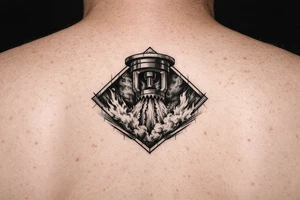 Fire Sprinkler putting out a fire tattoo idea