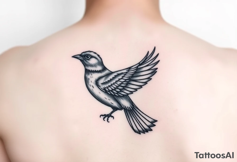 Red bird tattoo idea