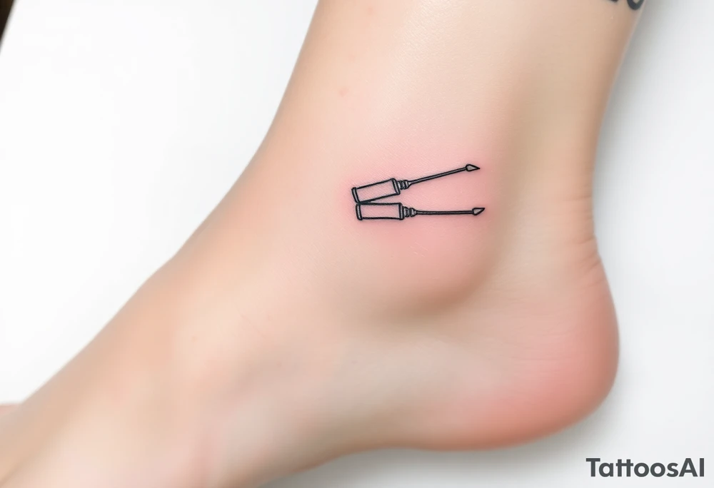 Mermaid tail with elbow crutches tattoo idea