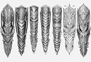 Dragonscale Leg armor symmetrical tattoo idea