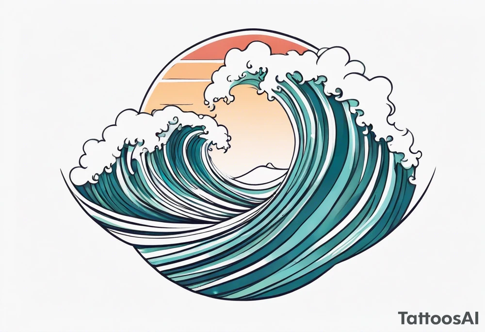 dainty wave tattoo idea