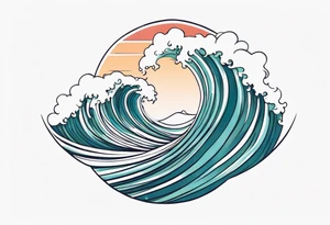 dainty wave tattoo idea