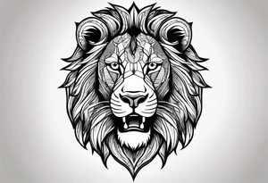 African continent shape with a detailed roaring lion face filling the inside tattoo idea