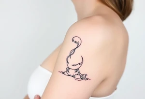 mermaid above water sitting on rock tattoo idea