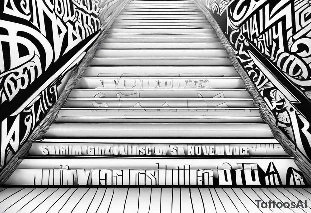 Valhalla fog stairs mist family tattoo idea