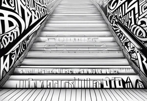 Valhalla  fog stairs mist family tattoo idea