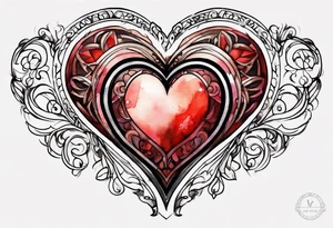 Roman numeral heart tattoo idea