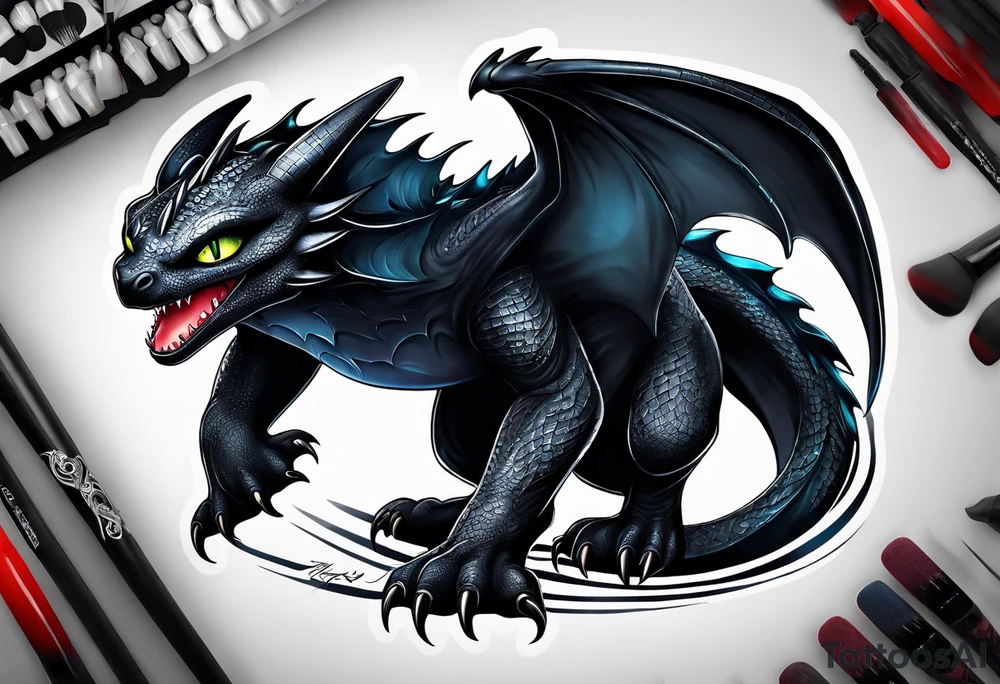 Toothless tattoo idea