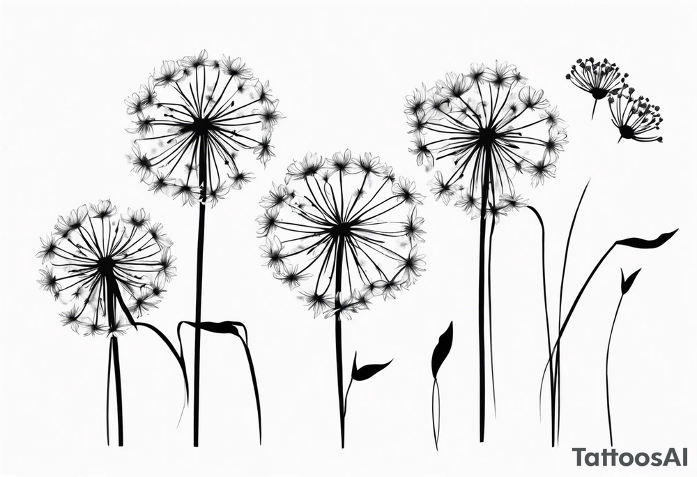 floral tattoo three dandelions tattoo idea