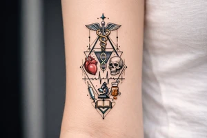 Now, based on the picture I've liked, make it 3 times taller, and add medical theme tattoo idea