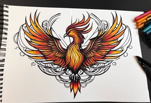 phoenix holding pen tattoo idea