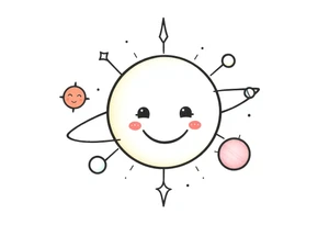 Smiley Cute solar system tattoo idea