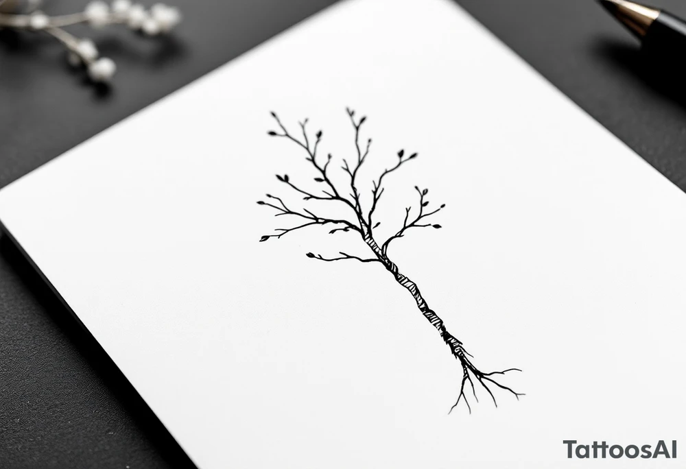 small birch tree tattoo idea