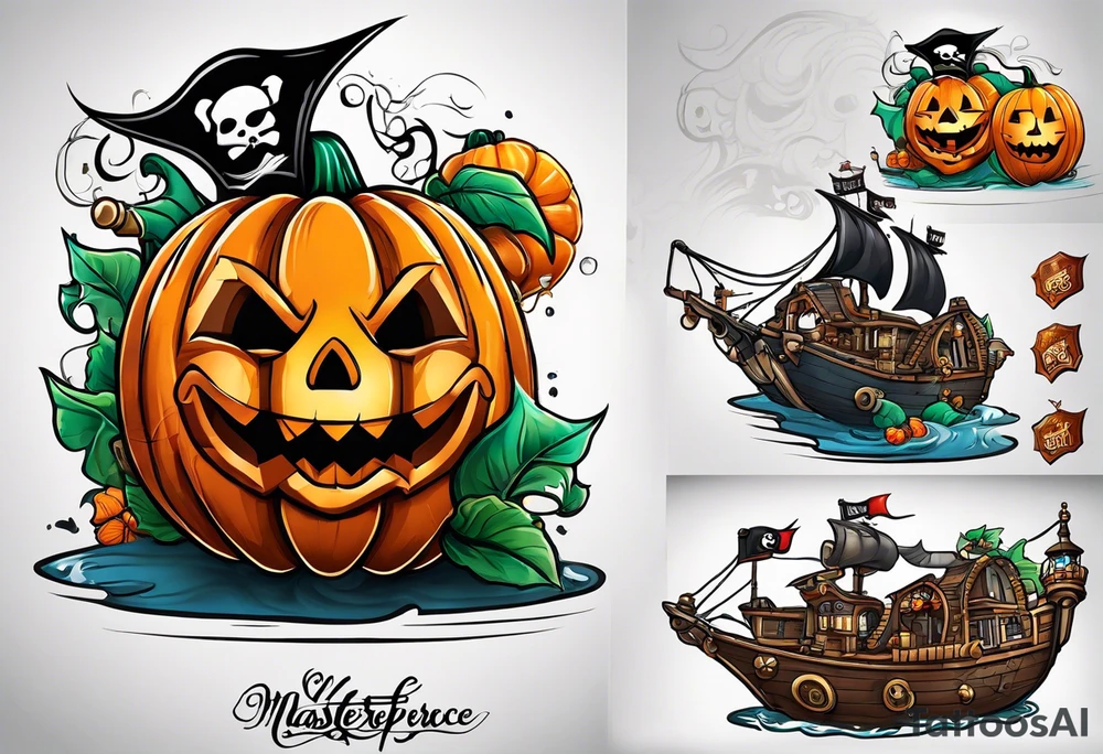 Pumpkin, pirate, elephant, lego, shark, fish, tattoo idea