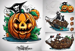 Pumpkin, pirate, elephant, lego, shark, fish, tattoo idea