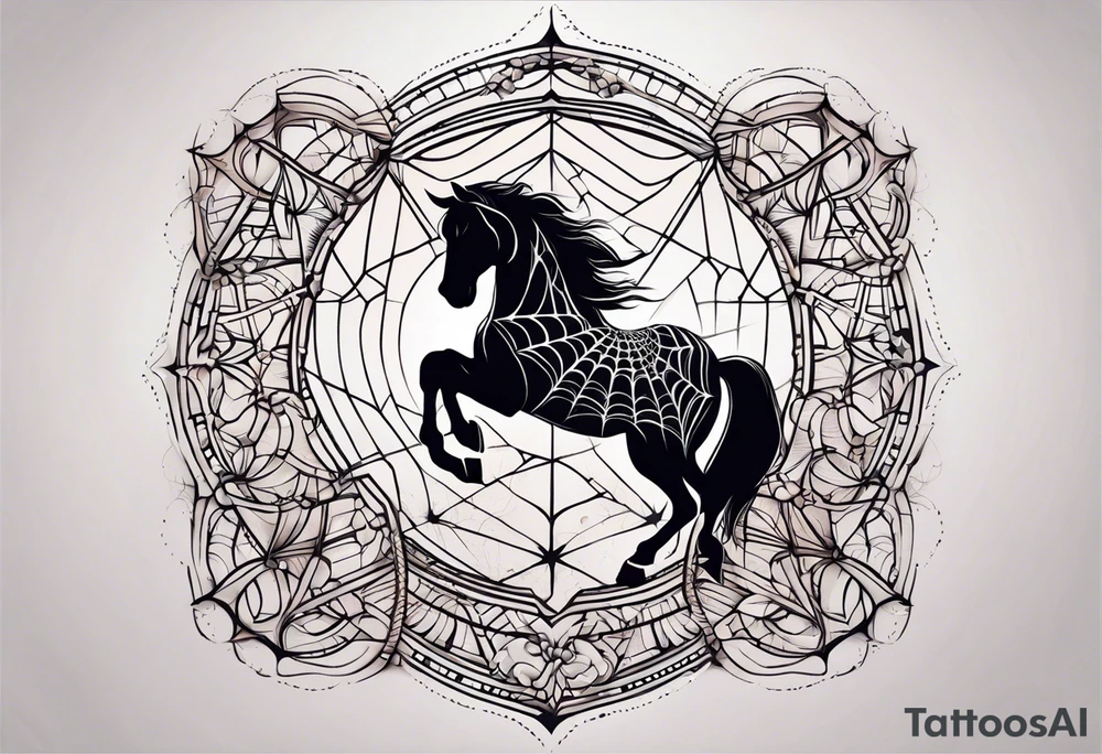 Spider web and horse shoe tattoo tattoo idea