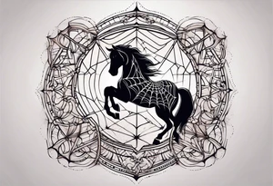 Spider web and horse shoe tattoo tattoo idea