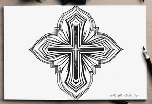 Cross with grace inside of it, and the words psalm 91:16 along the side tattoo idea