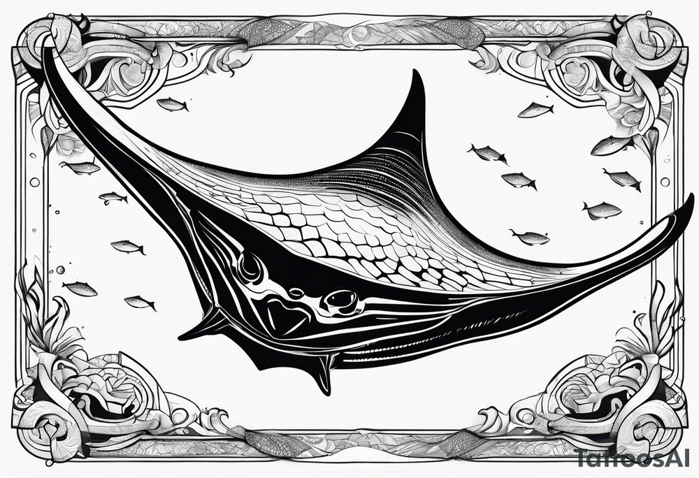 Cite manta ray swimming like flying tattoo idea