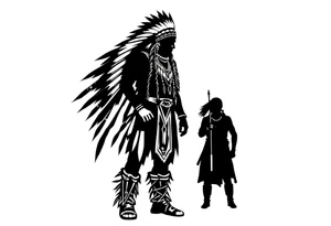 Silhouette of Native American tribe tattoo idea