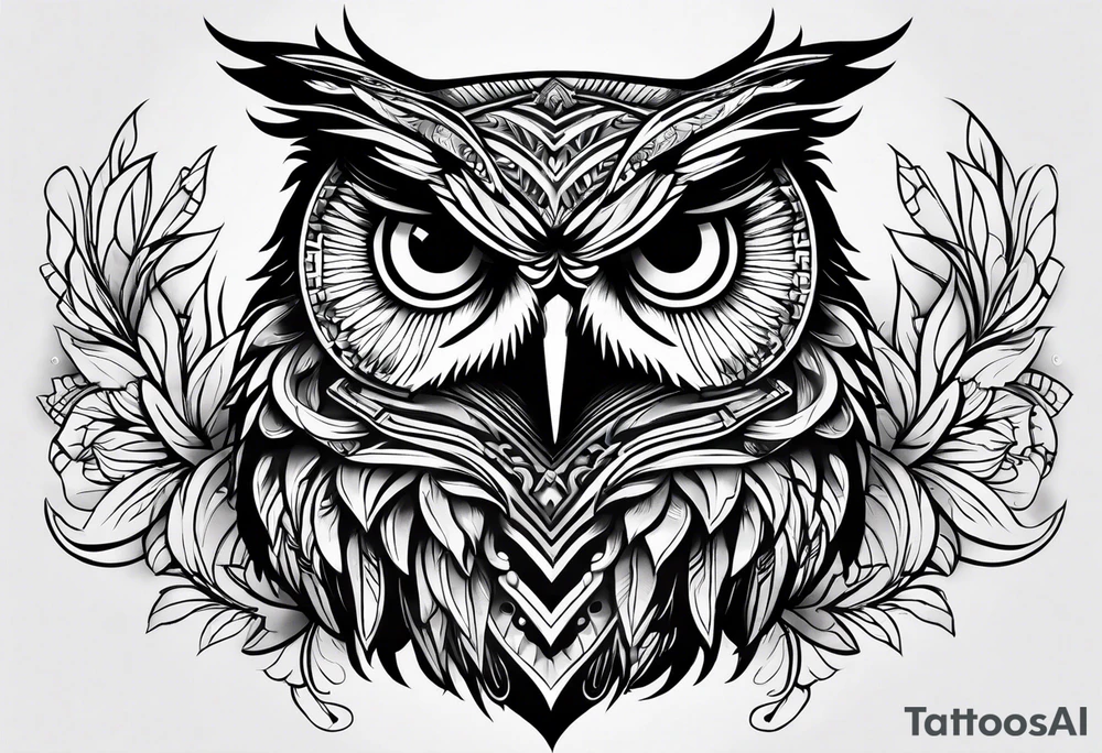 Stomach tattoo full OWL tattoo idea