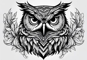 Stomach tattoo full OWL tattoo idea