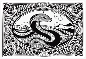 Sea mythical snakes tattoo idea