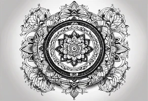 Mandala tattoo with music notes tattoo idea