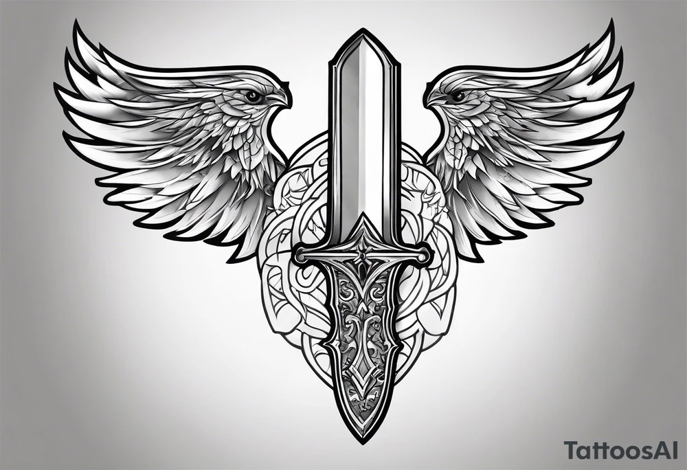 White dagger inside shadow cloak tattoo idea