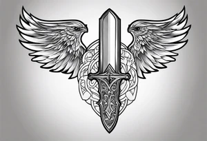 White dagger inside shadow cloak tattoo idea