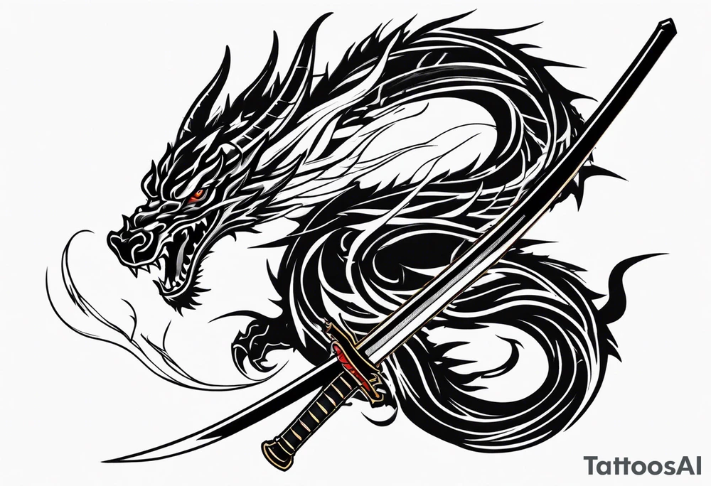 Katana and a dragon tattoo idea